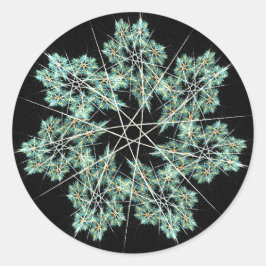 Pegatina Redonda copo de nieve