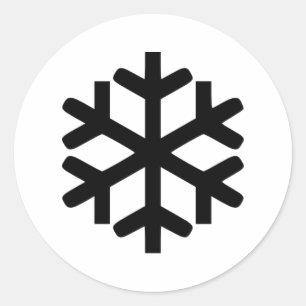 Pegatina Redonda Copo de nieve
