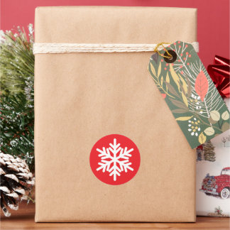 Pegatina Redonda copo de nieve