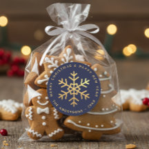 Copo de nieve azul marino falso dorado Navidad ele