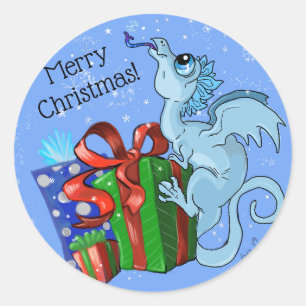 Pegatina Redonda copo de nieve lil' Dragon