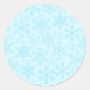 Pegatina Redonda Copos de nieve