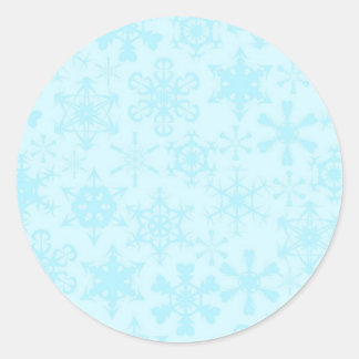 Pegatina Redonda Copos de nieve