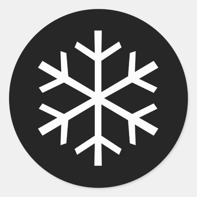 Pegatina Redonda Copos de nieve de arte pop (Anverso)