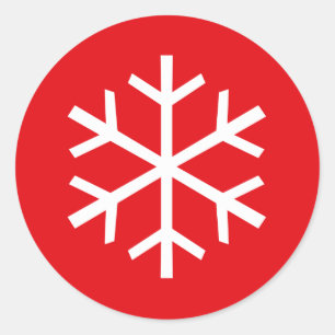 Pegatina Redonda Copos de nieve de arte pop