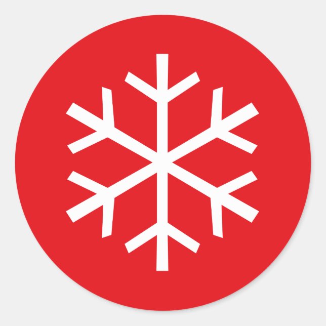 Pegatina Redonda Copos de nieve de arte pop (Anverso)