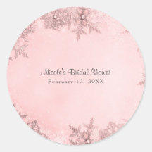 Copos de Nieve de Invierno Elegantes Rosa Suave