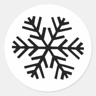 Pegatina Redonda copos de nieve negros