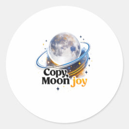 Pegatina Redonda Copy Moon Joy Celestial Planet Graphic STICKER