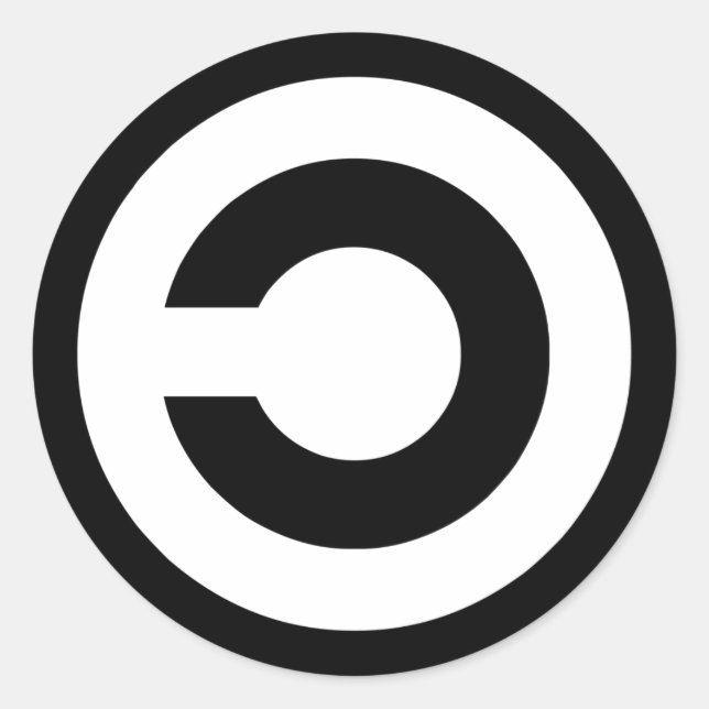 Pegatina Redonda Copyleft - la información quiere ser gratis (Anverso)