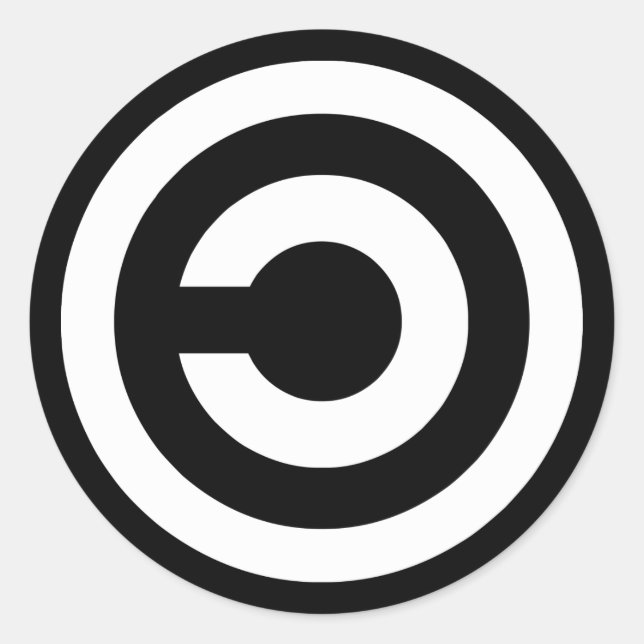 Pegatina Redonda Copyleft - la información quiere ser gratis (Anverso)