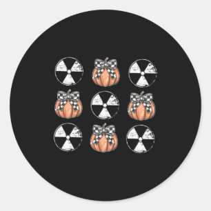 Pegatina Redonda Coqueta de calabaza de radiología Otoño Xray Tech