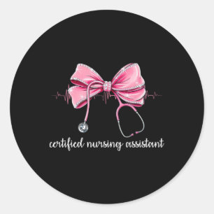 Pegatina Redonda Coqueta Estetoscopio De Estetoscopio De Enfermería