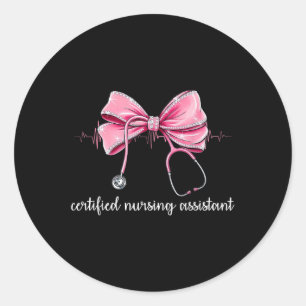 Pegatina Redonda Coqueta Estetoscopio De Estetoscopio De Enfermería