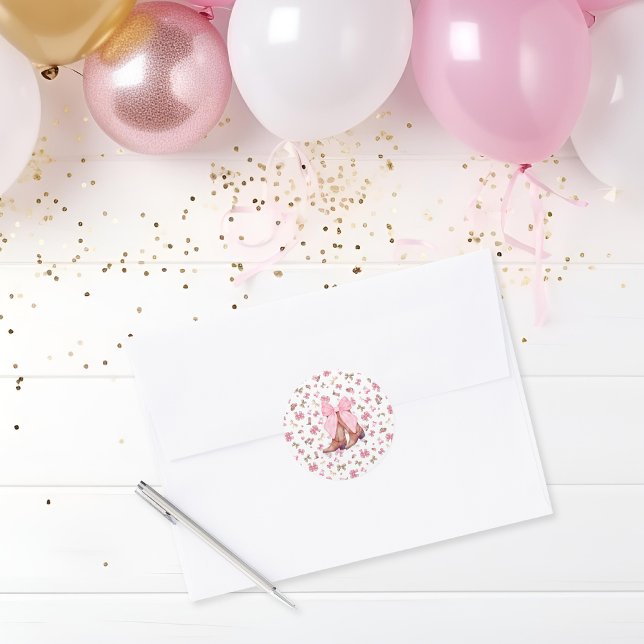 Pegatina Redonda Coqueta rosa dulce, mocoso y mocoso (Subido por el creador)