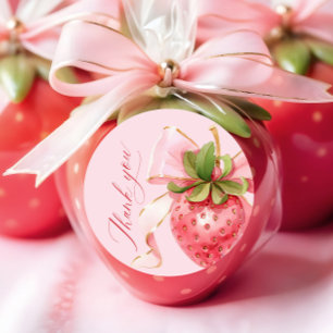 Pegatina Redonda Coquette Berry Sweet Baby Shower