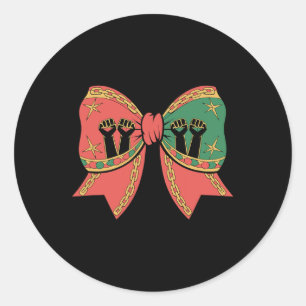Pegatina Redonda Coquette Black History Month African American Bow