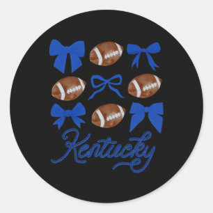 Pegatina Redonda Coquette Bow Football Kentucky