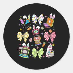 Pegatina Redonda Coquette Bow Sonographer Easter Ultrasonido Tech R