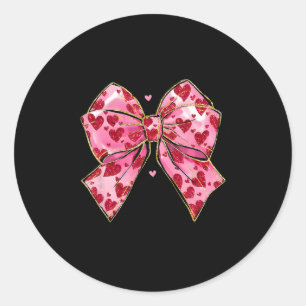 Pegatina Redonda Coquette Bow Valentine Heart Bible Verse Women Gir