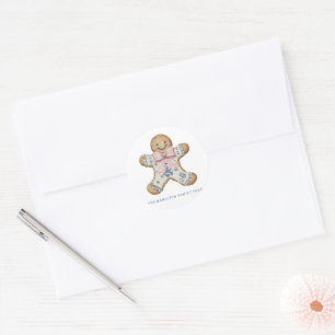 Pegatina Redonda Coquette Chinoisserie Gingerbread Man