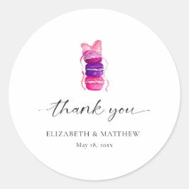 Pegatina Redonda Coquette Elegette Macaron Boda