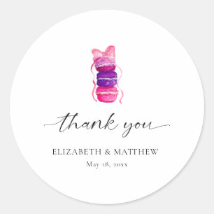 Pegatina Redonda Coquette Elegette Macaron Boda