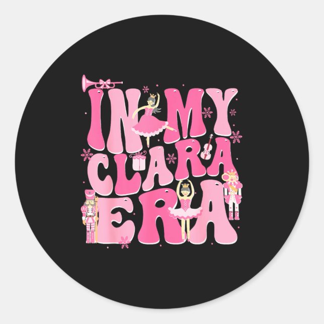 Pegatina Redonda Coquette In My Clara Era Christmas Nutcracker Merr (Anverso)