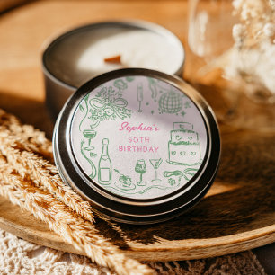 Pegatina Redonda Coquette Wiser y cumpleaños más caliente