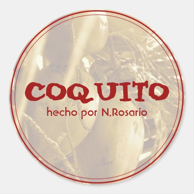 Pegatina Redonda Coquito (Anverso)