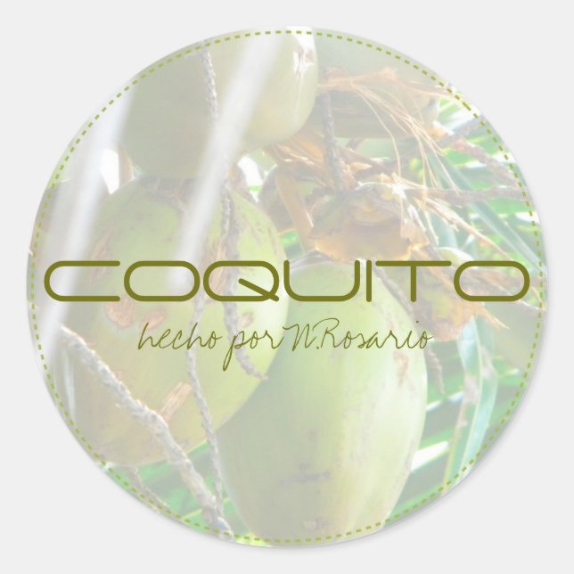 Pegatina Redonda Coquito (Anverso)
