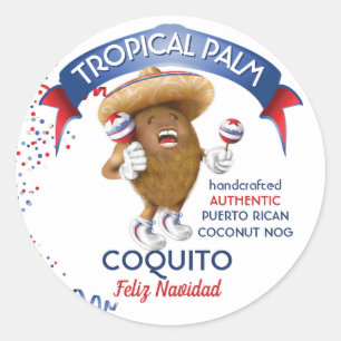 Pegatina Redonda Coquito Coconut Maracas