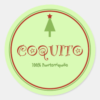 Pegatina Redonda Coquito Puertorriqueño