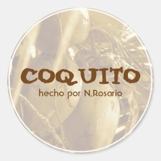 Pegatina Redonda Coquito Puertorriqueño