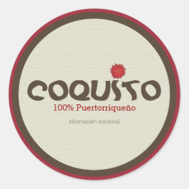 Pegatina Redonda Coquito Puertorriqueno: Coquito de Puerto Rico