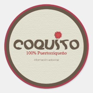 Pegatina Redonda Coquito Puertorriqueño: Coquito de Puerto Rico