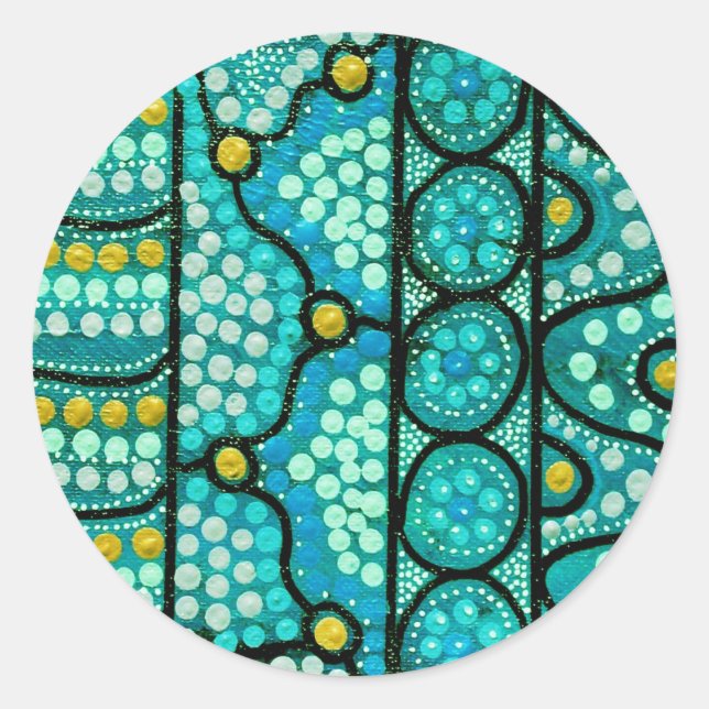 Pegatina Redonda Coral Journey (Anverso)