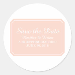 Pegatina Redonda Coral Simply Elegant Save the Date