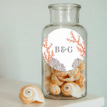 Pegatina Redonda Coral Watercolor Beach Modern Wedn Favor<br><div class="desc">Un diseño moderno de boda de coral monocasco. Un diseño de temática playera que utiliza corales acuáticos para crear un elegante diseño boda de verano. Un encantador diseño de coral y playa tropical gris con una tipografía de escritura elegante. Una elegante boda costera con temática de playa favorece el diseño...</div>