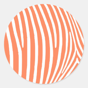 Pegatina Redonda Coral Zebra Stripes
