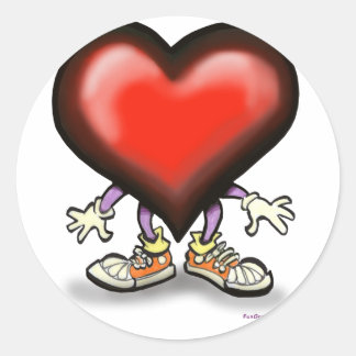 Pegatina Redonda Corazón