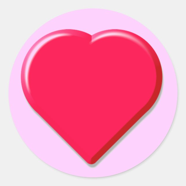 Pegatina Redonda Corazón 3D (Anverso)