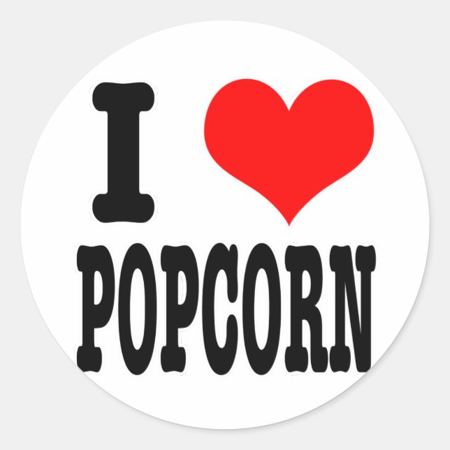 PEGATINA REDONDA CORAZÓN (AMOR) POPCORN (Anverso)