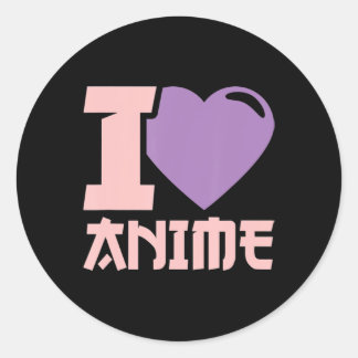 Pegatina Redonda Corazón Anime Amo Anime