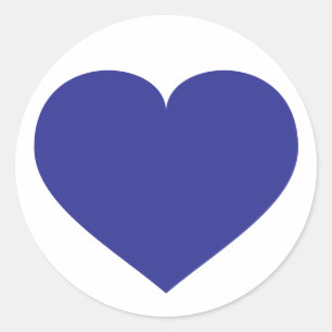 Pegatina Redonda Corazón azul real