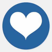 Corazón blanco sobre fondo azul cobalto