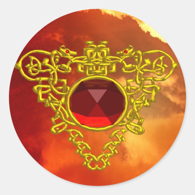 PEGATINA REDONDA CORAZÓN CELÁTICO (Anverso)