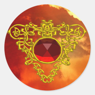 PEGATINA REDONDA CORAZÓN CELÁTICO