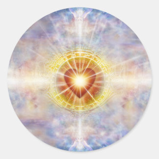 Pegatina Redonda Corazón celeste