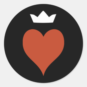 Pegatina Redonda Corazón con corona
